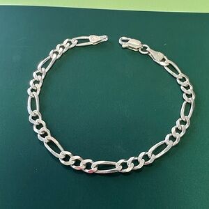 Sterling Silver Cuban Link Chain Bracelet .925